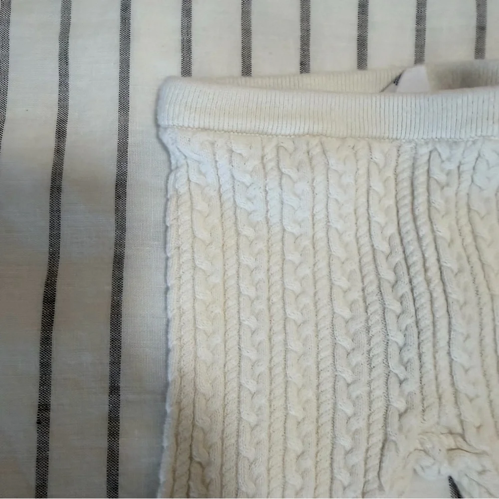 GAP Baby White Knit Hoodie and Pants Set‎